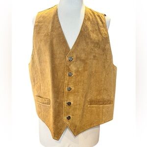 Vintage Property Tan 100% genuine leather/suede vest.. unisex